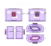 Custodia in TPU auricolari per Sony WF-1000XM6 protezione completa, resistente ai graffi, con supporto per telefono e moschettone, Trasparente viola