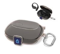 Custodia in TPU compatibile con JBL Sense Lite, custodia di ricarica antiurto, con portachiavi, supporta la ricarica wireless, custodia protettiva per cuffie Bluetooth (trasparente-grigio)