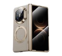 Custodia in Vera Pelle Per Huawei Mate X7, Con Anello Magnetico, Cerniera Placcata, Design Sottile, Pellicola Protettiva Per Lo Schermo E Protezione Per La Fotocamera.,Gold