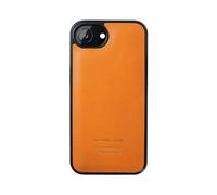 Custodia in vera pelle per iPhone 16e, arancione, pelle Tochigi premium con design Grip Made in Japan
