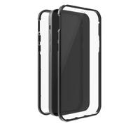 Black Rock - Custodia in vetro a 360 gradi, adatta per Apple iPhone 14 Pro I, chiusura magnetica (trasparente con cornice nera)