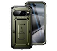 SUPCASE Cover per Google Pixel 10 Pro con pellicola di Protezione, [Supporto Integrato e Clip per Cintura] [Protezione di Grado Militare] Custodia completa per Pixel 10 Pro 2025 (Verde)