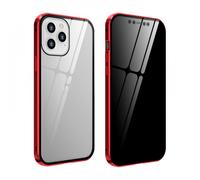 Custodia integrale trasparente anti-spionaggio con vetro temperato e paraurti in metallo, cover per la privacy compatibile con iPhone 12/12 Max/12