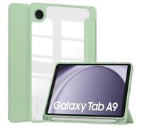 Custodia intelligente per Samsung Galaxy Tab A9 8,7" 2023 retro trasparente, spegnimento automatico/sveglia, con supporto per penna S, slim fit, leggera, antiurto, con supporto per tablet, menta