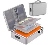 Custodia interna organizzata in fogli di alluminio foderati ignifughi per documenti e computer portatili, include scomparti a rete, tasche pieghevoli, protezioni efficienti, portatile e sicuro