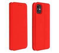 Custodia iPhone 11 Portacarte Funzione Supporto Similpelle Liscia Rosso