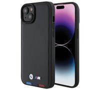 Custodia IPHONE 15 Plus BMW Finta pelle Nero BMW Metallo Logo
