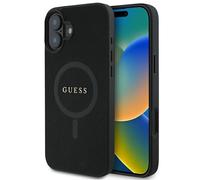 Custodia IPHONE 16 Plus Guess Nero Brillante Ottica Logo Color Oro Magsafe