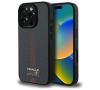 Custodia IPHONE 16 Pro Red Bull Corsa Carbonio Look Magsafe Logo Nero Rosso
