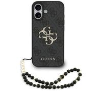 Custodia IPHONE 17 Guess Similpelle Grigio Big Logo Color Oro Catena