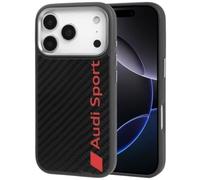 Custodia IPHONE 17 Pro Fibra Carbonio Audi R8 Magsafe Nero Rosso Logo