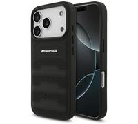 Custodia iPhone 17 Pro In Vera Pelle Forata Mercedes AMG Nera Con Logo