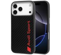 Custodia IPHONE 17 Pro Max Fibra Carbonio Audi R8 Magsafe Nero Rosso Logo