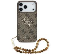 Custodia IPHONE 17 Pro Max Guess Similpelle Marrone Big Logo Color Oro Catena