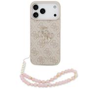 Custodia IPHONE 17 Pro Max Guess Similpelle Rosa Big Logo Color Oro Catena