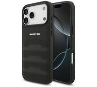 Custodia iPhone 17 Pro Max In Vera Pelle Forata Mercedes AMG Nera Con Logo