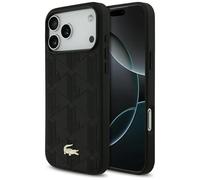 CG MOBILE Lacoste Nomograme Gold Logo compatibile con MagSafe Custodia per iPhone 17 Pro Max (Nero)