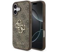 Custodia IPHONE 17 Similpelle Guess Braun Big Logo Metallo Oro