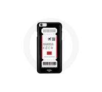 Custodia iPhone 7 design carta d'imbarco Marrakech dromedario cammello sole quad nero bianco rosso b
