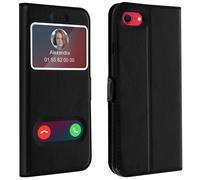 Custodia iPhone SE 2020 / 7 / 8 Funzione Stand con Doppia Finestra - Nera