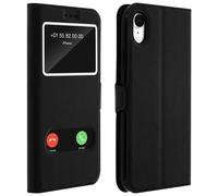 Custodia a libro Avizar con doppia finestra nera per iPhone XR