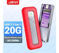 Custodia JEYI 20G M.2 NVMe SSD con copertura protettiva in silicone, custodia per unità a stato solido esterna USB C 3.2 Gen2 x2 20Gbps NVME