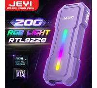 Custodia JEYI SSD NVMe RGB M.2 da 20 Gbps, supporto USB 3.2 GEN2x2 UASP Trim, capacità 4 TB, custodia in lega di alluminio, chip PCIe NVMe 9220