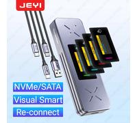 Custodia JEYI Visual Smart M.2 NVMe NGFF SSD, supporta protezione scrittura 5 secondi, riconnessione 3 secondi, USB 3.2 Gen2 10 Gbps, finiture UASP