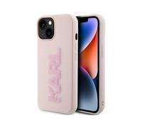 Custodia Karl Lagerfeld 3D Rubber Glitter Logo Rosa - iPhone 15