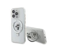 Custodia Karl Lagerfeld Anello Stand Karl & Choupette MagSafe Bianco - iPhone 14 Pro