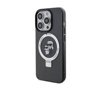 KARL LAGERFELD Karl Lagerfeld KLHMP13LHMRSKCK Custodia per iPhone 13 Pro 6.1" Custodia rigida nera con supporto ad anello Karl&Choupettte