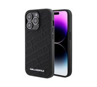 Custodia Karl Lagerfeld con motivo K trapuntato, nero - iPhone 15 Pro
