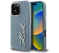 Custodia Karl Lagerfeld FW Jeans Signature Logo per iPhone 16 Pro Max, blu - Nouvo