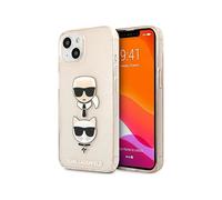 Custodia Karl Lagerfeld Glitter Karl & Choupette Head, oro - iPhone 13 mini