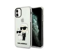 Custodia Karl Lagerfeld Glitter Karl & Choupette NFT, trasparente - iPhone 11