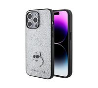 Custodia Karl Lagerfeld Glitter Metal Pin Choupette Logo, Argento - iPhone 15 Pro Max