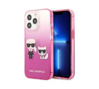 Custodia Karl Lagerfeld Gradient Iconic Karl & Choupette, rosa - iPhone 13 Pro