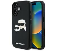 Custodia Karl Lagerfeld HC 3D Rubber Double Heads per iPhone 16 nera - Nouvo
