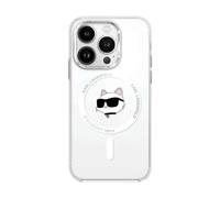 Custodia Karl Lagerfeld IML Metal Choupette Head con MagSafe - iPhone 16 Pro Max, bianco