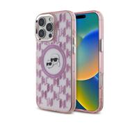 Custodia Karl Lagerfeld IML Monogram Karl & Choupette Head MagSafe Rosa - iPhone 16 Pro Max