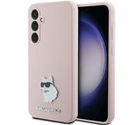 Custodia Karl Lagerfeld in silicone con spilla metallica per Galaxy S23 FE, rosa - Nouvo