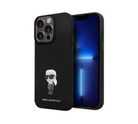 Custodia Karl Lagerfeld in silicone Ikonik Metal Pin, nera - iPhone 15 Pro Max