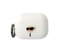 Custodia Karl Lagerfeld in silicone Karl Head 3D, bianco - AirPods Pro 2