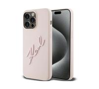 Custodia Karl Lagerfeld in silicone Karl Script rosa - iPhone 15 Pro