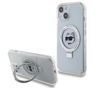 Custodia Karl Lagerfeld iPhone 15 bianca con anello MagSafe e supporto