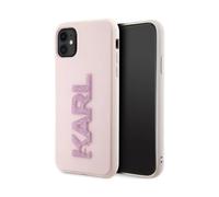 Custodia Karl Lagerfeld KLHCN613DMBKCP Logo Glitter 3D Rosa - iPhone 11/XR