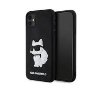 Custodia Karl Lagerfeld KLHCN613DRKHNK Choupette 3D in gomma nera - iPhone 11/XR