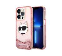 Custodia Karl Lagerfeld Liquid Glitter Choupette Head Pink - iPhone 14 Pro Max