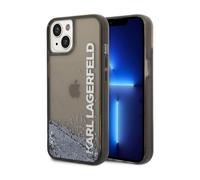 Custodia Karl Lagerfeld Liquid Glitter con logo allungato, nero - iPhone 14 Plus