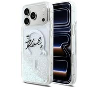 Custodia Karl Lagerfeld Liquid Glitter Karl Script Logo MagSafe per iPhone 17 Pro Max, trasparente - Nouvo